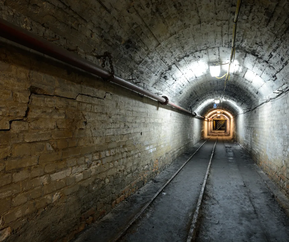 Interior de tunel minero